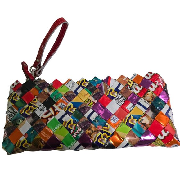 Nahui Ollin Gum Candy Wrapper Clutch Wristlet Colorful - Picture 2 of 6